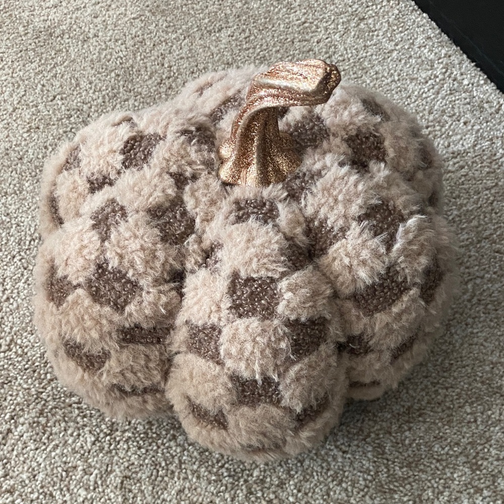 Plush Tan and Brown Pumpkin Decor